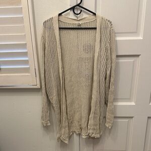 Waffle Weave Beige Cardigan
